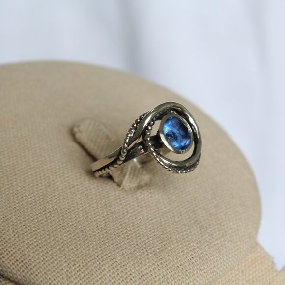 Or Paz PZ Israel Sterling Silver 925 Blue/Purple Fluorite Band Ring Size 8 - Picture 3 of 14